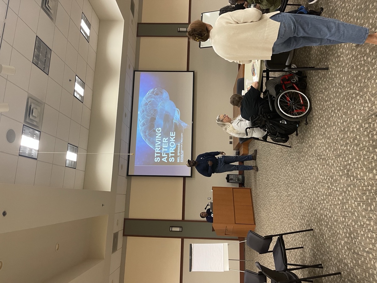 Speaking at Ascension Sacred Heart Hospital for seniors